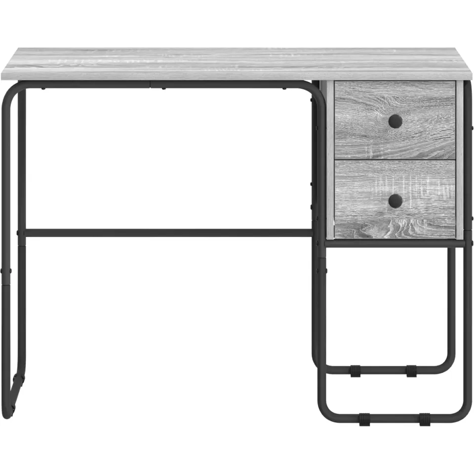vidaXL Bureau met opbergruimte Grijs Sonoma 100 x 50 x 75 cm, foto 4