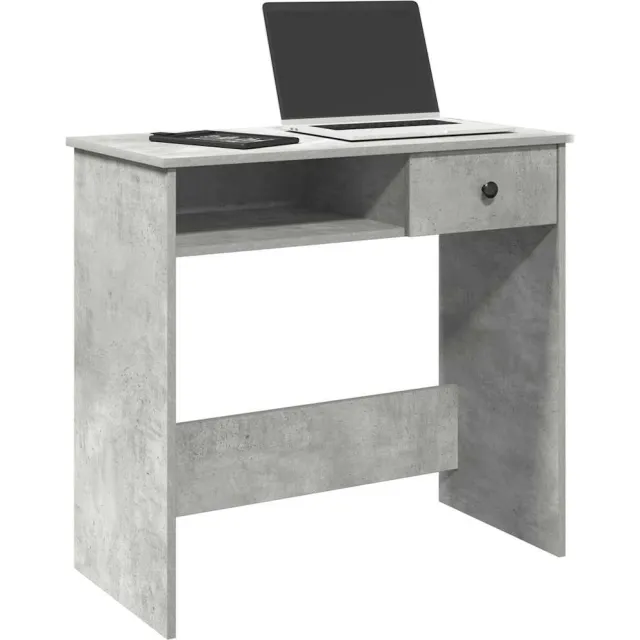 vidaXL Bureau 80x40x75 cm bewerkt hout betongrijs grijs, foto 2