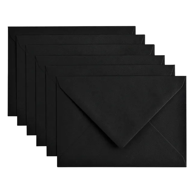 Papicolor Envelop Papicolor C6 114x162mm ravenzwart pak à 6 stuks