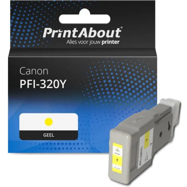 PrintAbout huismerk Inktcartridge PFI-320Y Geel Hoge capaciteit geschikt voor Canon