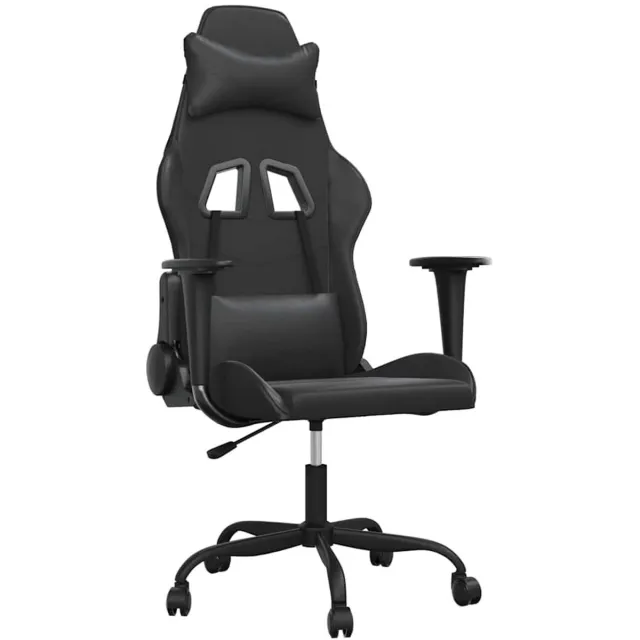 vidaXL Massage - gamestoel - kunstleer - zwart