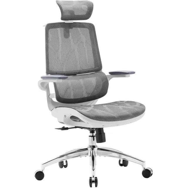 Sihoo M59 Ergonomische Bureaustoel - 3D Opklapbare Armleuningen - Dubbel Rugleuningontwerp en Dynamische Lendensteun - Kantoor/Thuis/Gaming - Grijs M59-Grijs