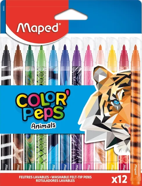 Maped Viltstift Maped Color'Peps Animals set à 12 kleuren