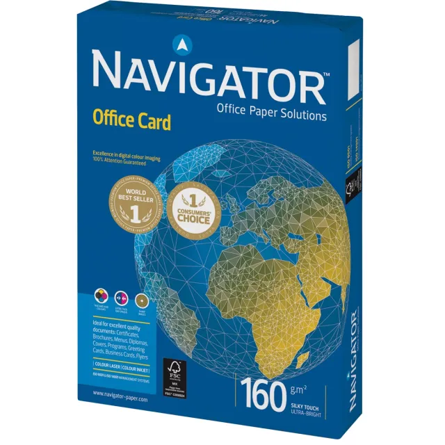 Navigator Office Card presentatiepapier ft A4, 160 g, pak van 250 vel wit