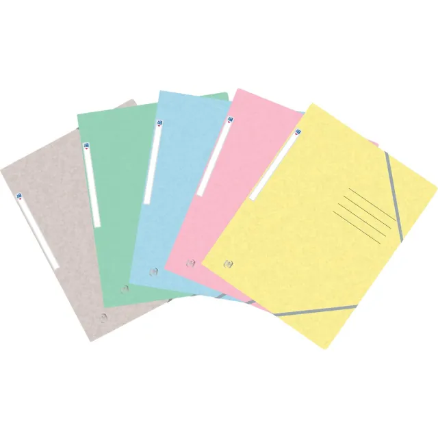 Oxford Top File+ elastomap, voor ft A4, geassorteerde pastelkleuren blauw