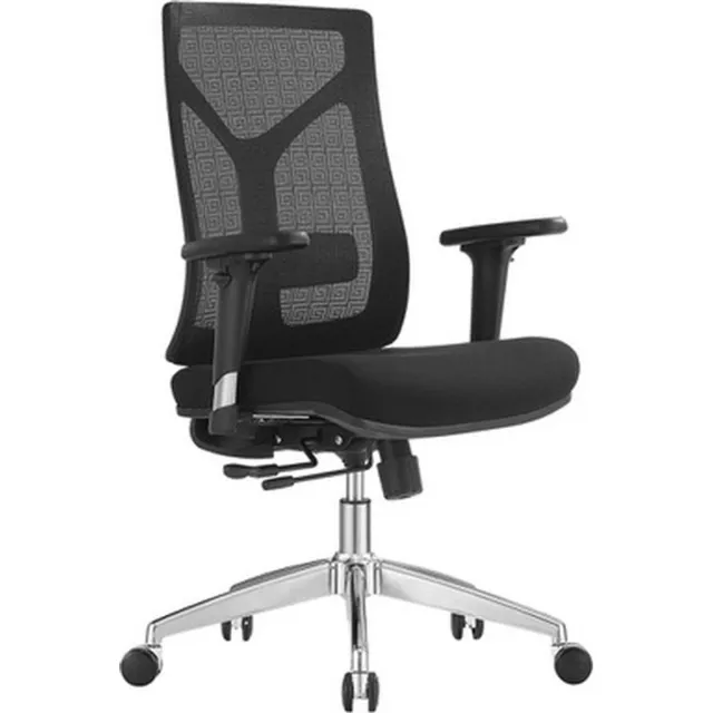 FERBOX - Kantoor & Design Wilson ergonomische bureaustoel netweave chroom (NIEUW) - ergonomische bureaustoel, goed instelbaar - zwart mesh - rugsteun - ergonomisch
