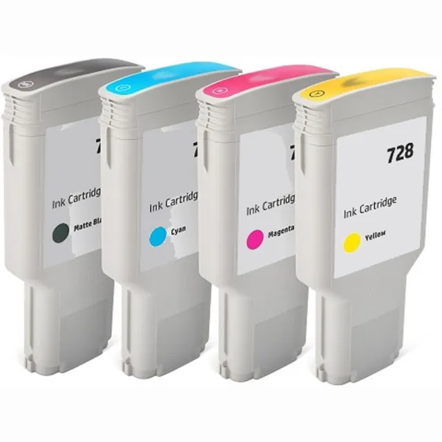 ABC huismerk set 4x inktcartridge geschikt voor HP 728 geschikt voor HP Designjet T730 T830 Set 4 kleuren