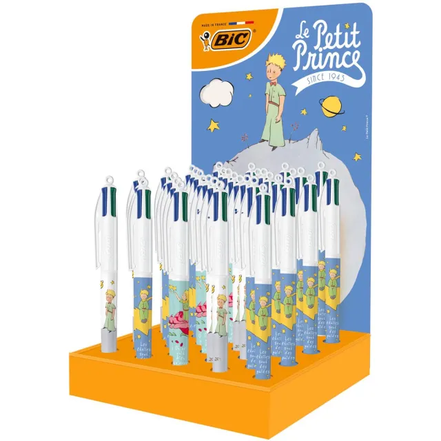 Bic 4-kleurenbalpen Petit Prince, display van 36 stuks, assorti blauw