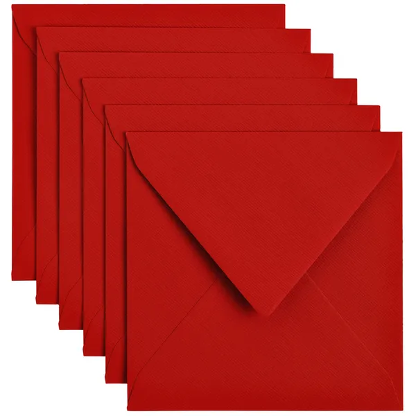 Envelop Papicolor 140x140mm rood pak à 6 stuks