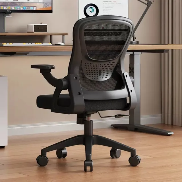 Hertiman Bureaustoel - Ergonomische bureaustoel - Verstelbare armleuningen - Kantelfunctie - Belastbaar tot 90kg - Zwart