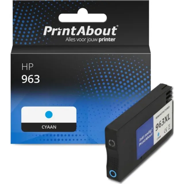 PrintAbout huismerk Inktcartridge 963 (3JA23AE) Cyaan geschikt voor HP