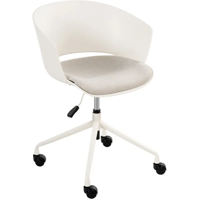 Beliani GLEEFUL - Bureaustoel - Gebroken wit - Polyester