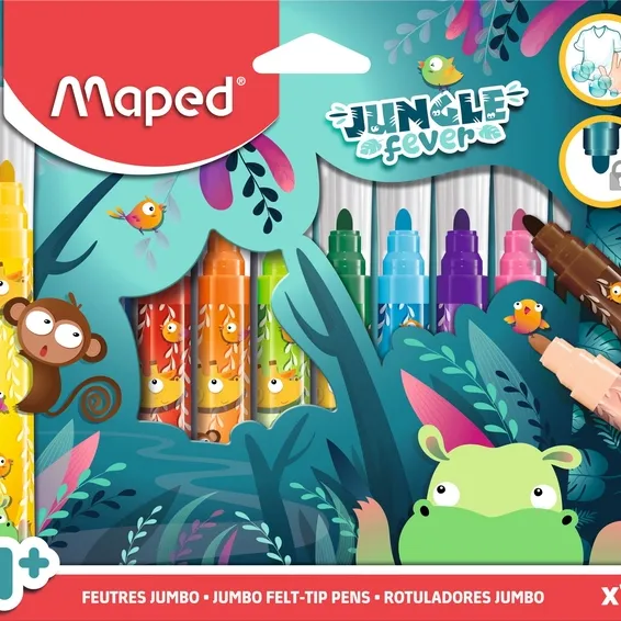 Maped Viltstift Maped Jungle Fever Jumbo set à 12 kleuren
