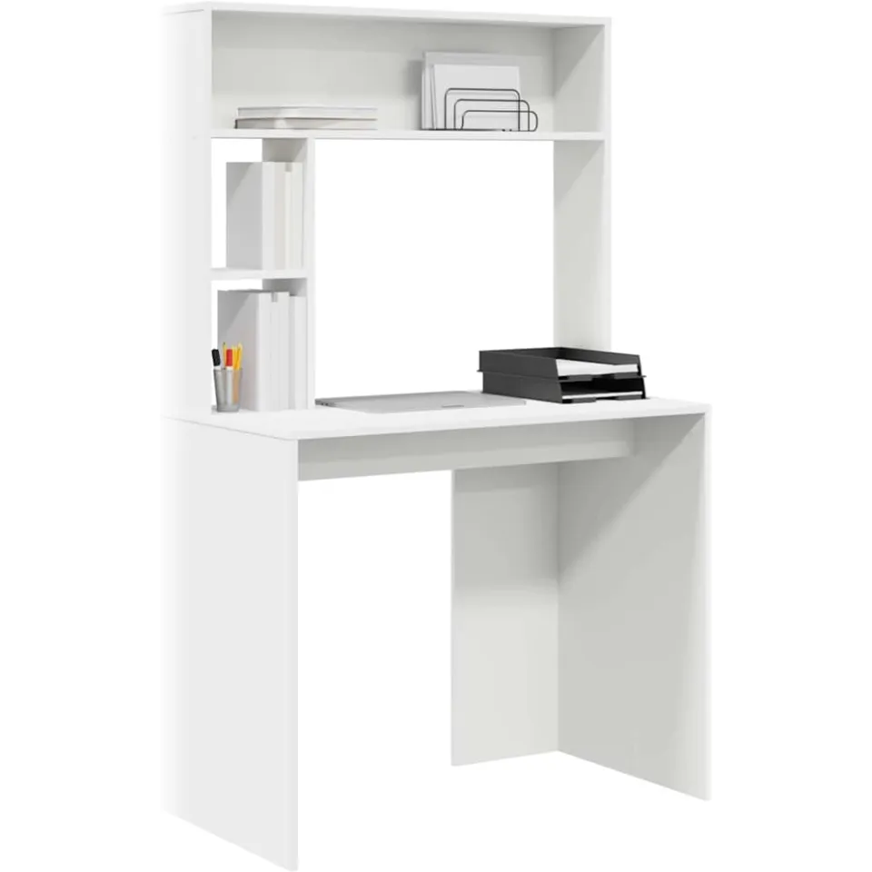 vidaXL Bureau Wit 91 x 50 x 149 cm Bewerkt hout