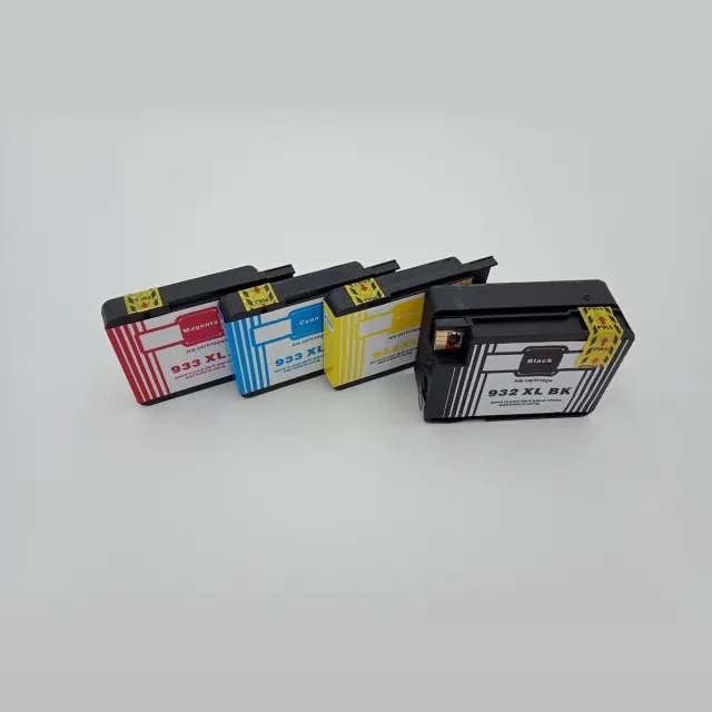 KATRIZ huismerk inkt voor|HP 932XL BK+ 933XL Cyan + 933XL Magenta + 933XL Yellow | (4stuks) - Met chip Zwart, Cyaan, Magenta, Geel