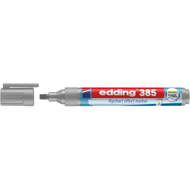 Edding 385 viltstift flipover, penseelpunt, zilvergrijs