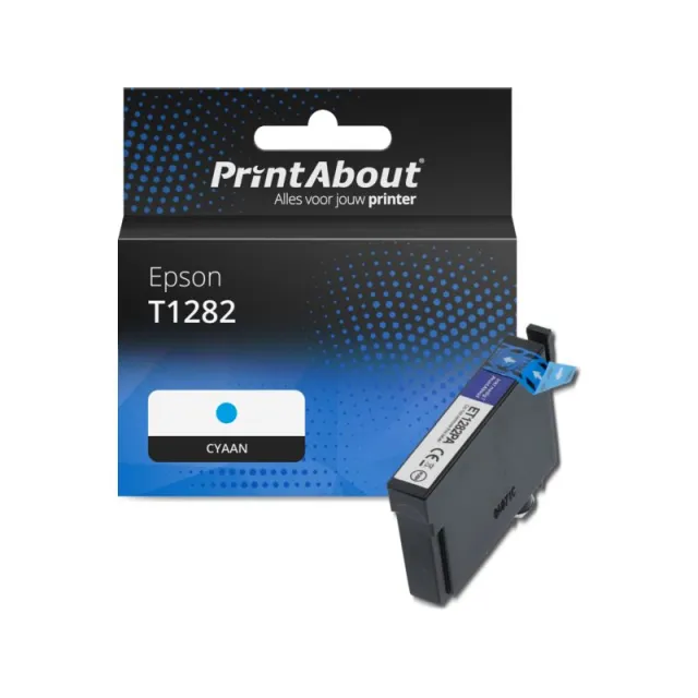 PrintAbout huismerk Inktcartridge T1282 Cyaan Geschikt voor Epson