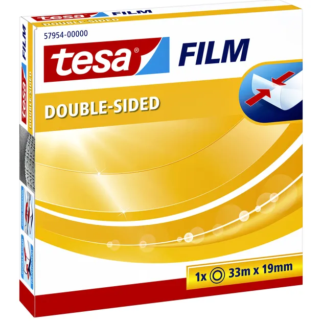 Tesa Dubbelzijdig plakband tesafilm® 33mx19mm transparant