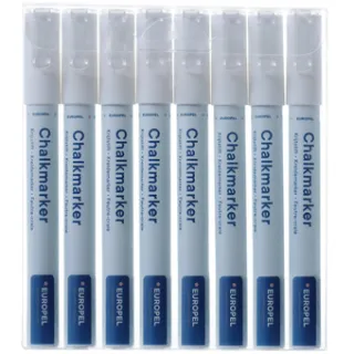Europel Krijtstift Europel 3mm wit etui 8 stuks
