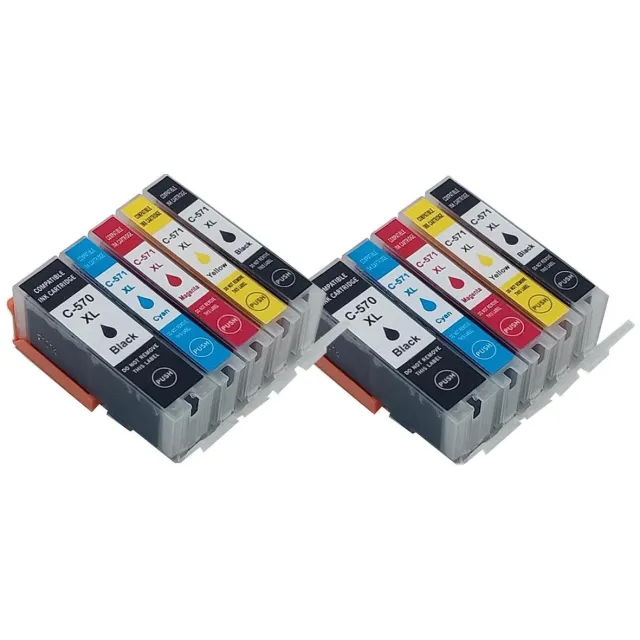 KATRIZ huismerk inkt Canon PGI570XL / CLI571XL (10stuks) - Met chip | voor Canon Pixma MG 5700 series/6800series/7700 series/TS5050 series/TS6050 series/TS8050 series/TS9050series Zwart, Cyaan, Magenta, Geel