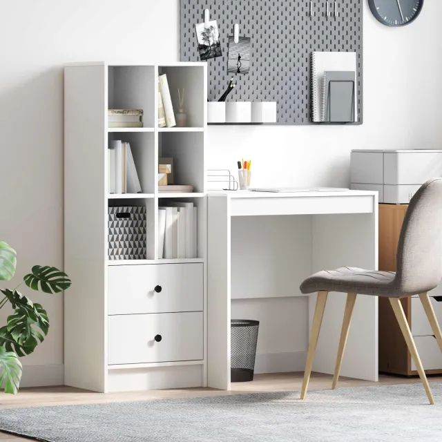 vidaXL Bureau Wit 115,5 x 50 x 127 cm 2 st, foto 2