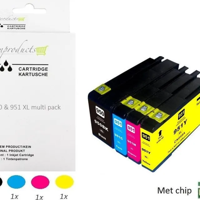 Improducts Inkt cartridges - Alternatief Hp 950 XL 951 XL 950XL 951XL SET v4 chip Multi