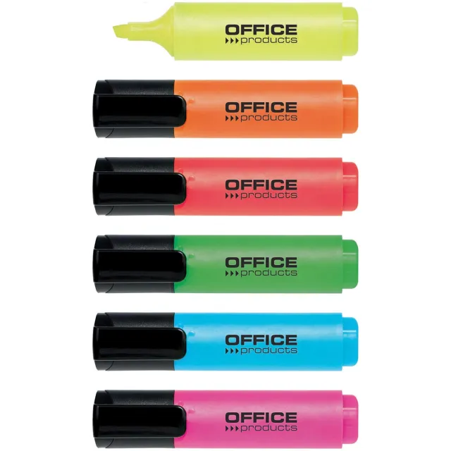 Office Products markeerstift, 2 - 5 mm, geassorteerde kleuren, etui van 6 stuks