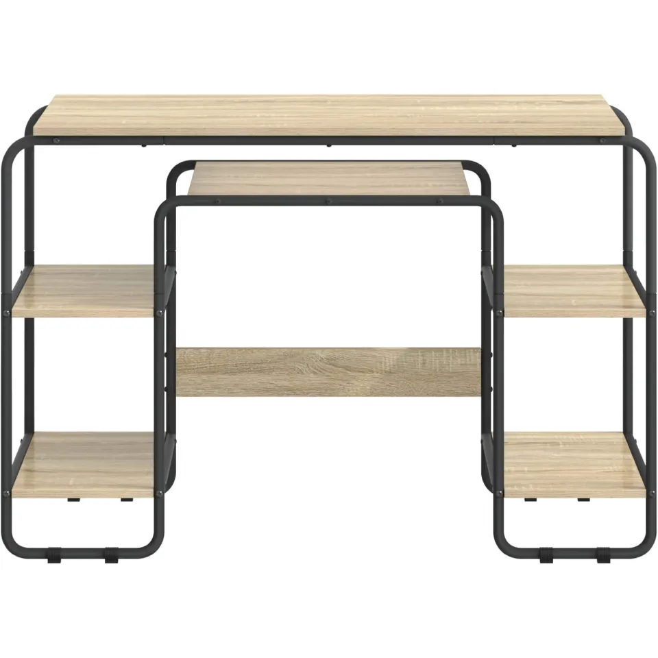 vidaXL Bureau met opbergruimte Sonoma Eiken 113.5 x 52 x 75.5 cm Bruin