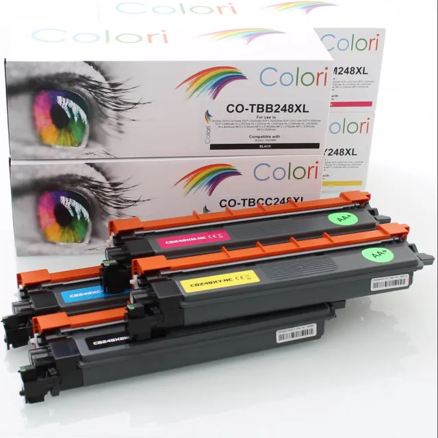 Colori huismerk Set 4x Toner geschikt voor Brother TN248XL DCPL3515cdw DCPL3520cdwe DCPL3527cdw DCPL3555cdw DCPL3560cdw HLL3215cw HLL3220cwe MFCL3740cdwe Set 4 kleuren