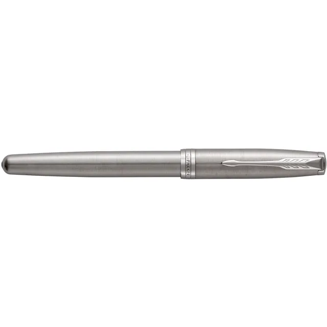 Parker Sonnet vulpen, Stainless Steel CT, medium, in giftbox zwart