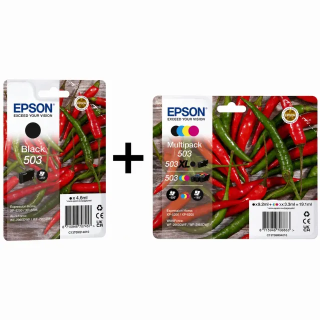 Epson 503 XL multi pack+ black Zwart