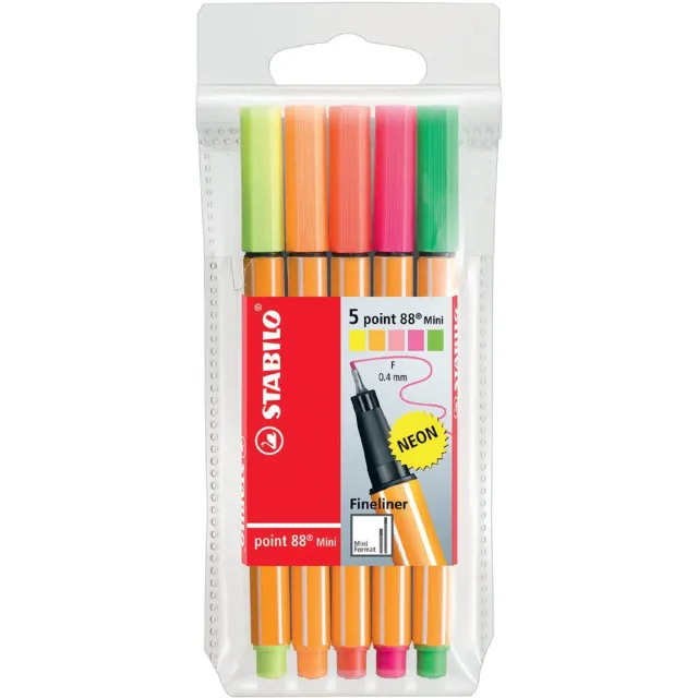 Stabilo point 88 Mini fijnschrijver Fijn Meerkleurig 5 stuk(s)