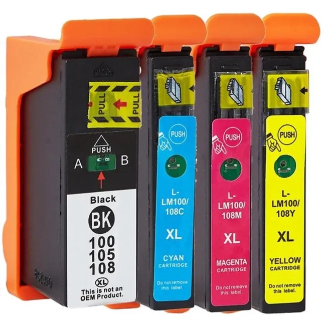 Inktkeuze LE-100XL BK/C/M/Y 14N1068E Multipack Huismerk Inktcartridge | Compatible met Lexmark 100XL | Geschikt voor Lexmark Genesis s815 / Genesis s816 / Impact S 305 / Impact s300 / Impact s301 / Impact s302 / Impact s308 / Interact S 605 / Interact s602 Zwart, Cyaan, Magenta, Geel