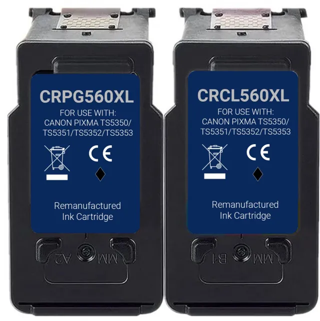 Boxstuff Inkt geschikt voor PG-560XL – Inkt Cartridge 2-pack voor Canon Pixma TS5350 / TS5351 / TS5352 / TS5353 / TS7450 / TS7451 / TS5350A / TS5400 Series / TS5450 / TS7450 Series / TS5355 Printer - Multipack Zwart Zwart Multipack