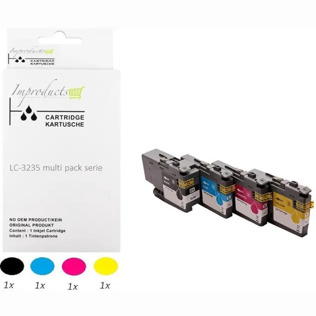 Improducts Inkt cartridges - Alternatief Brother LC3239/ LC-3239 / 3239 4 Stuks multicolor - Zwart, Cyaan, Magenta, Geel