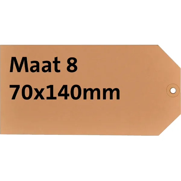 HF2 Label karton nr 8 200gr 70x140mm chamois 1000 stuks