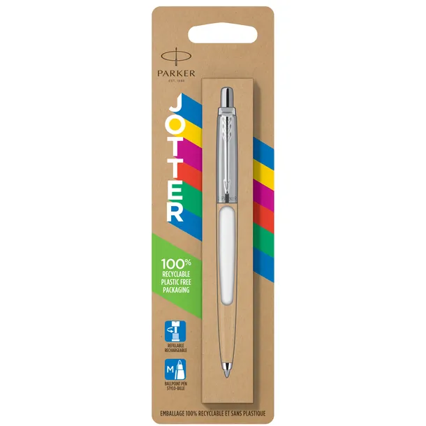 Balpen Parker Jotter Original white CT medium blister à 1 stuk