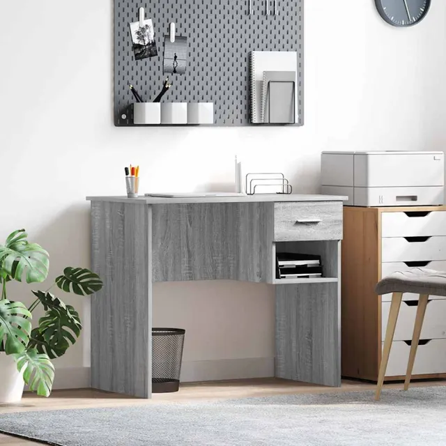 vidaXL Bureau Grijs Sonoma 90 x 49 x 75 cm Bewerkt hout, foto 2