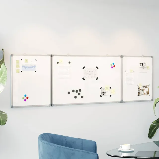 vidaXL Whiteboard magnetisch inklapbaar 160x60x1,7 cm aluminium Wit