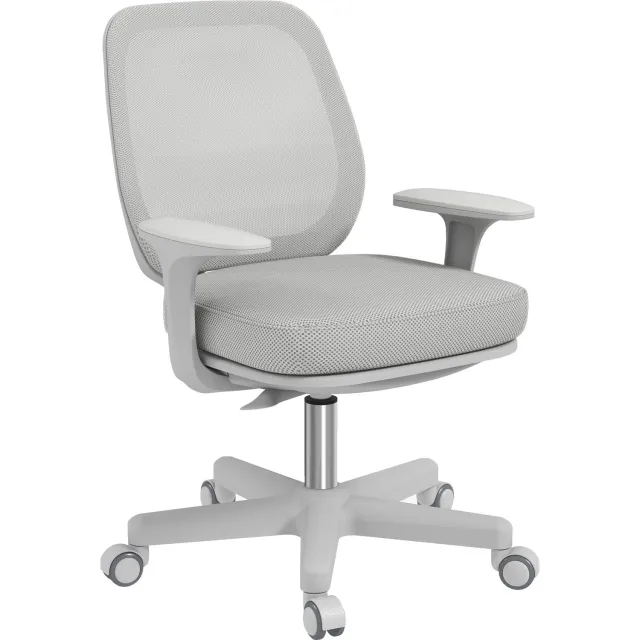 Lunpog Ergonomische Bureaustoel met Ademende Rug - Hoogteverstelbaar - Grijs - 55x48x82.5-94.5cm