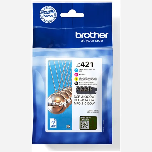 Brother LC421VALDR inktcartridge 4 stuk(s) Origineel Zwart, Cyaan, Magenta, Geel Zwart;Cyaan;Magenta;Geel