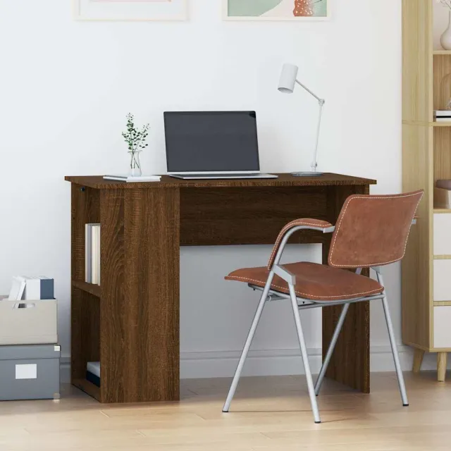 vidaXL Bureau 100x55x75 cm bewerkt hout bruin eikenkleur, foto 2
