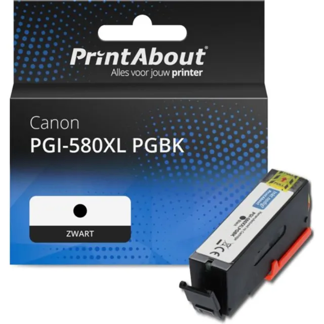PrintAbout huismerk Inktcartridge PGI-580XL PGBK Zwart Hoge capaciteit geschikt voor Canon