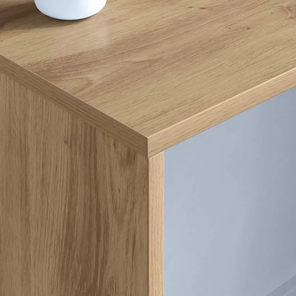vidaXL Wandbureau Artisan Eiken 100 x 45 x 30 cm Bewerkt hout, foto 4