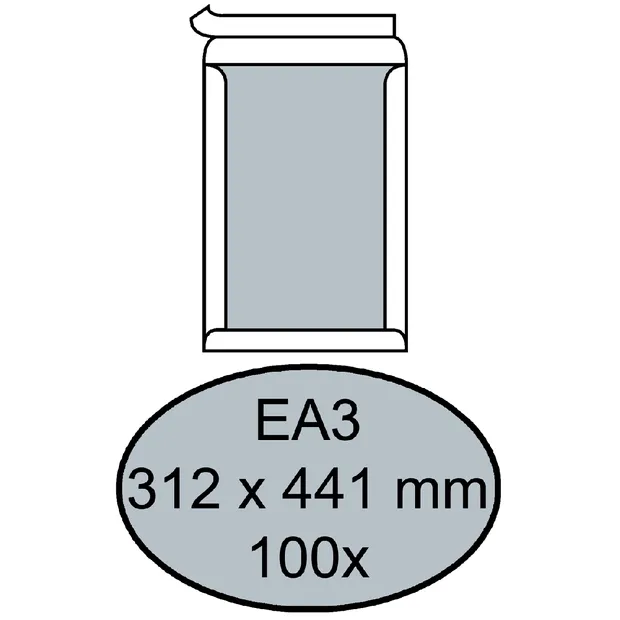 Quantore Envelop Quantore bordrug EA3 312x441mm zelfklevend wit 100 stuks