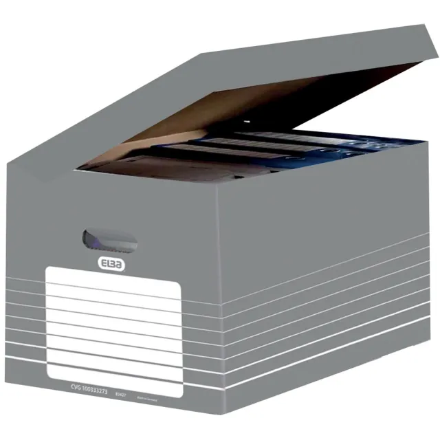 Elba archiefcontainer, ft 34,5 x 45 x 28 cm, grijs en wit