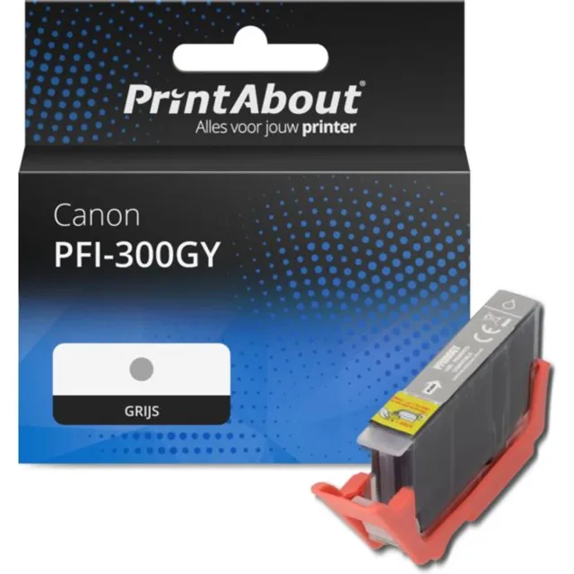 PrintAbout huismerk Inktcartridge PFI-300GY Grijs geschikt voor Canon