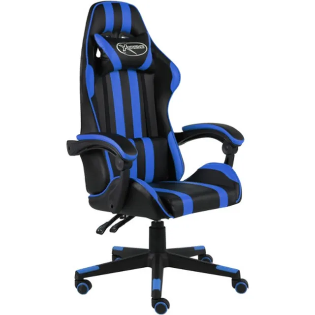 vidaXL Racestoel - kunstleer - zwart - en - blauw blauw en zwart
