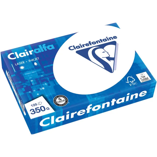 Clairefontaine Clairalfa presentatiepapier ft A4, 350 g, pak van 125 vel wit