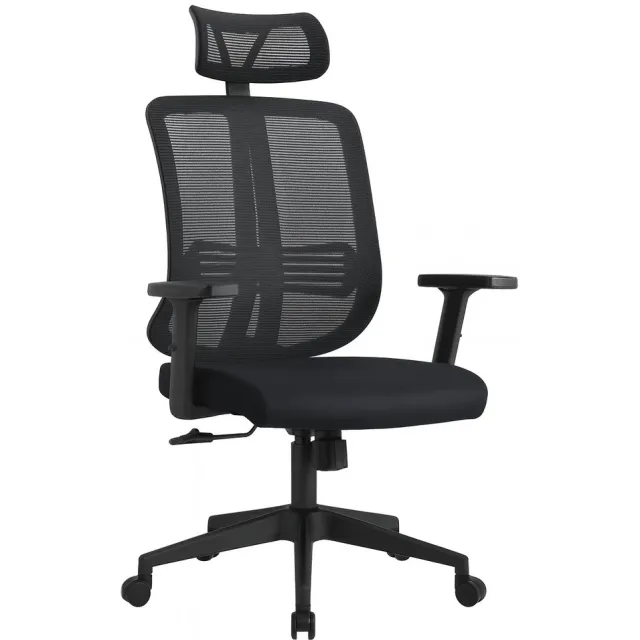 yar Ergonomische Bureaustoel – Ademend Mesh Rugleuning – Luxe Comfort Stoel voor Kantoor & Thuiswerkplek – Zwart